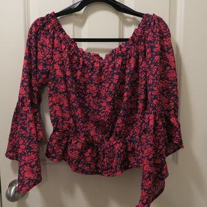 Express Floral Off the Shoulder Crop Top